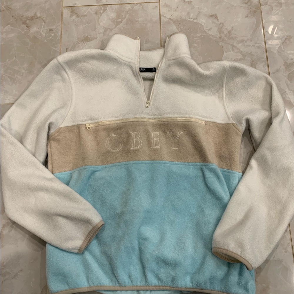 Obey Oversize Quarterzip Fleece Sweater
